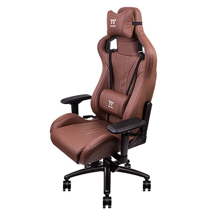 Геймърски стол TteSports X Fit, Естествена кожа, Кафяв