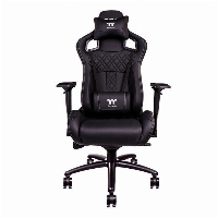Геймърски стол TteSports X Fit, Естествена кожа, Черен