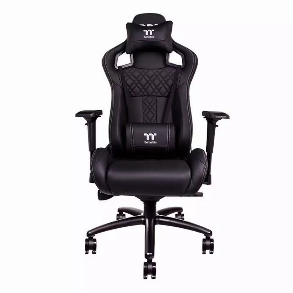 Геймърски стол TteSports X Fit, Естествена кожа, Черен