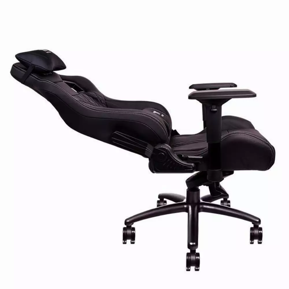 Геймърски стол TteSports X Fit, Естествена кожа, Черен