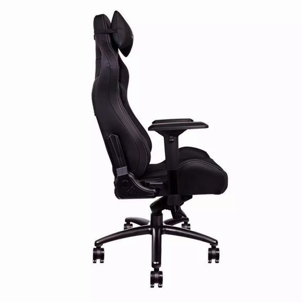 Геймърски стол TteSports X Fit, Естествена кожа, Черен