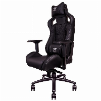 Геймърски стол TteSports X Fit, Естествена кожа, Черен