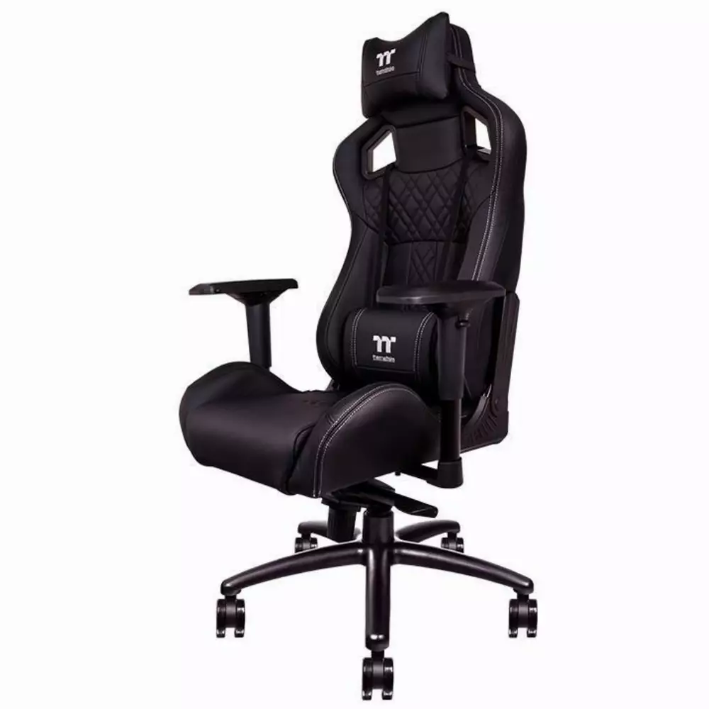 Геймърски стол TteSports X Fit, Естествена кожа, Черен