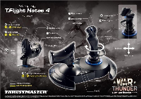 Жичен джойстик,  авиосимулатор Thrustmaster T.Flight Hotas 4  за PC / PS4, Черен