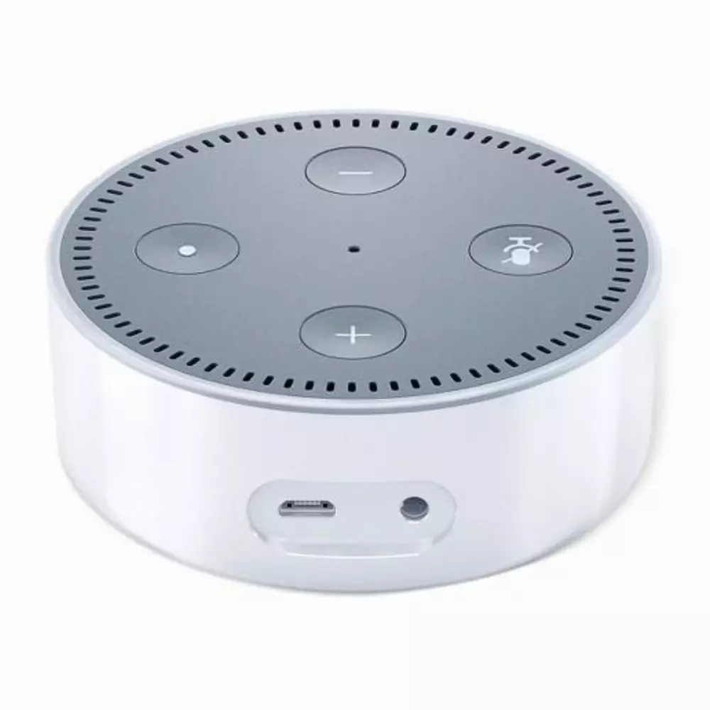 Преносима смарт тонколона Amazon Echo Dot 2, гласов асистент, Бял