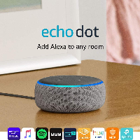 Преносима смарт тонколона Amazon Echo Dot 3 Heather Grey, гласов асистент, Сив