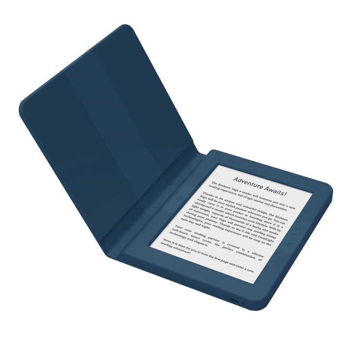 eBook четец BOOKEEN SAGA, 6", Силиконов калъф, Син