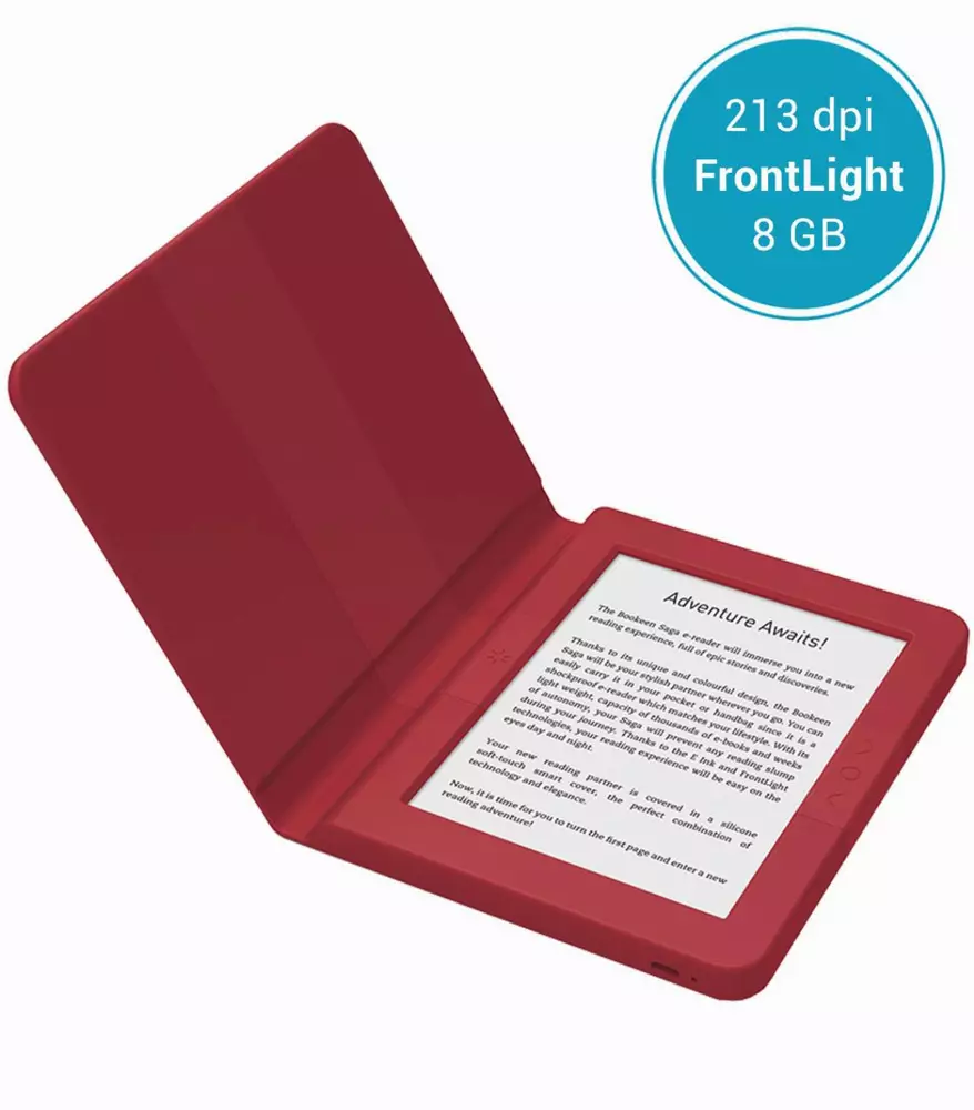 eBook четец BOOKEEN SAGA, 6", Силиконов калъф, Бордо
