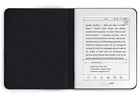 Калъф кожен BOOKEEN Classic, за eBook четец DIVA, 6 inch, магнит, Denim Brown