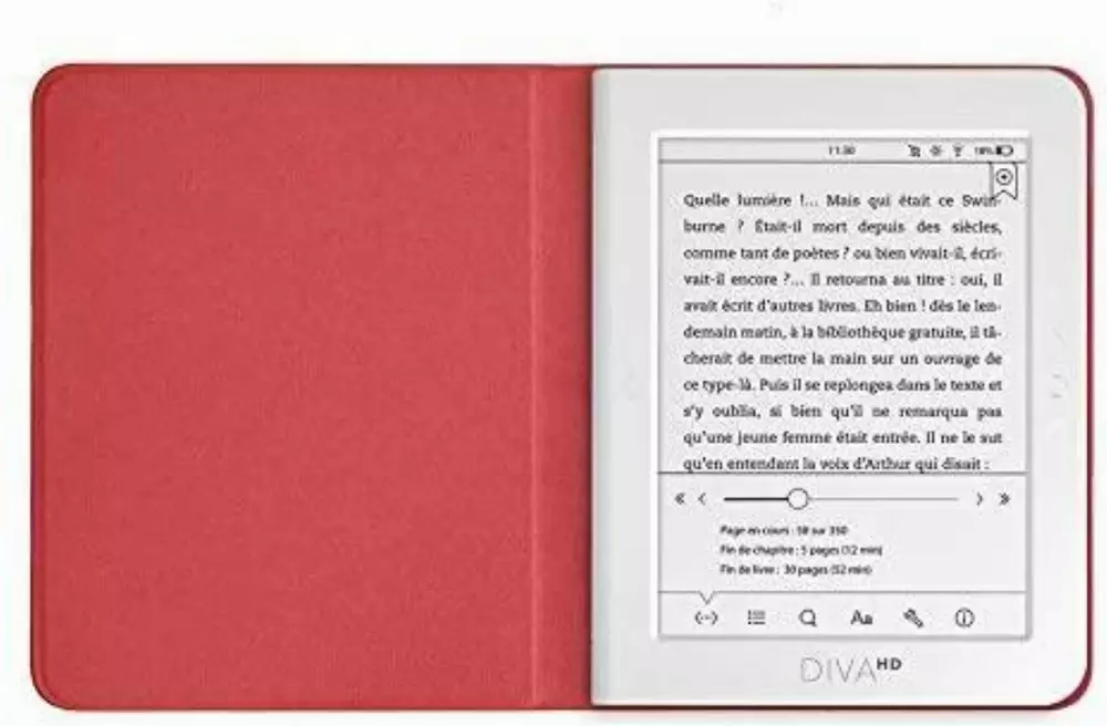 Калъф кожен BOOKEEN Classic, за eBook четец DIVA, 6 inch, магнит, Lily Pink