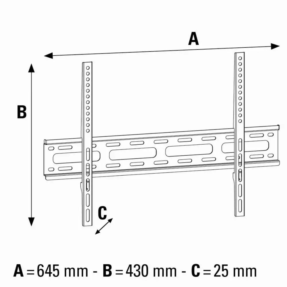 Стенна стойка за TV HAMA 108771, Фиксирана, 32"-65", 35 кг, Черна