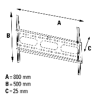 Стенна стойка за TV HAMA 11759, Фиксирана, 37"-90", 75 кг, Черна