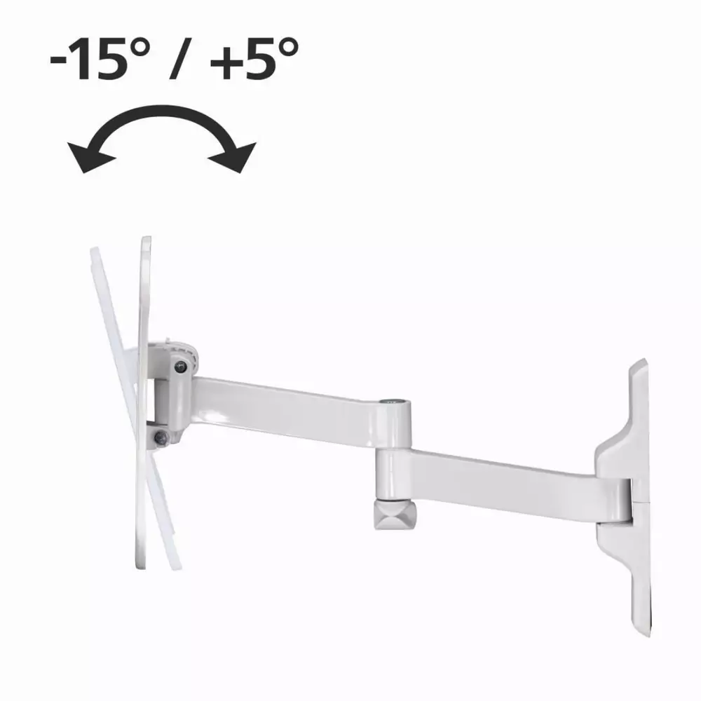 Стенна стойка за TV HAMA 108741, Регулируема, 19"-46", 25 кг, Бяла