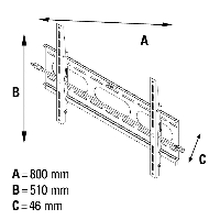 Стенна стойка за TV HAMA 84427, Регулируема, 37"-63", 75 кг, Черна