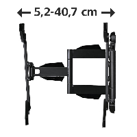 Стенна стойка за TV HAMA 118620, Регулируема, 37"-75", 45 кг, Черна