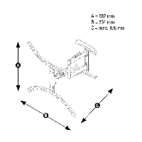 Стенна стойка за TV HAMA 118620, Регулируема, 37"-75", 45 кг, Черна