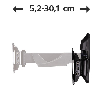 Стенна стойка за TV HAMA 118661, Регулируема, 10"-26", 25 кг, Черна