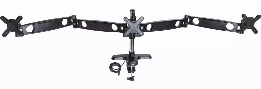 Стойка за 3 монитора за бюро ARCTIC Z3 Pro, Регулируема, 13"-30", 10 кг, 4 портов USB 3.0 Hub, Черен