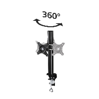 Стойка за монитор за бюро HAMA 95826, Регулируема, 10"-26", 10 кг, 1 рамо, Черен