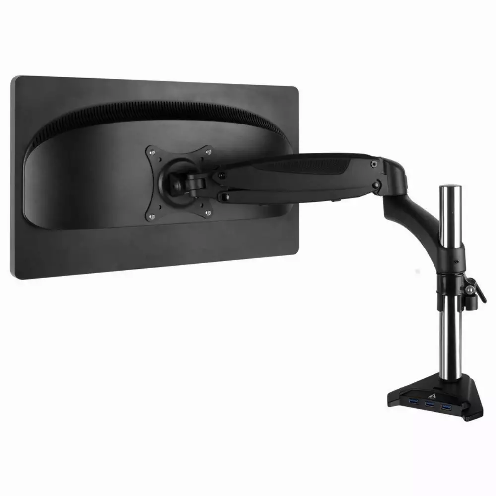 Стойка за монитор за бюро ARCTIC Z1-3D (Gen 3), Регулируема, до 38", 8 кг, hub USB 3.0, Черен