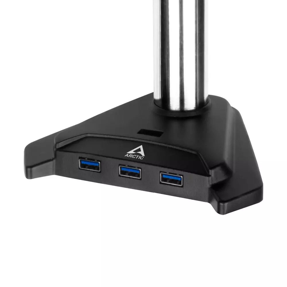 Стойка за 2 монитора за бюро ARCTIC Z2-3D (ген.3), Регулируема, 34", 8 кг, 4 x USB 3.2 Gen 1