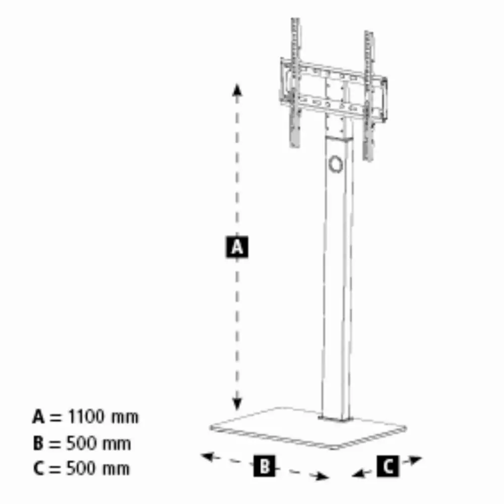 Поставка за TV HAMA 118096, подвижна, 165 cm (65"), 35 кг, Черна
