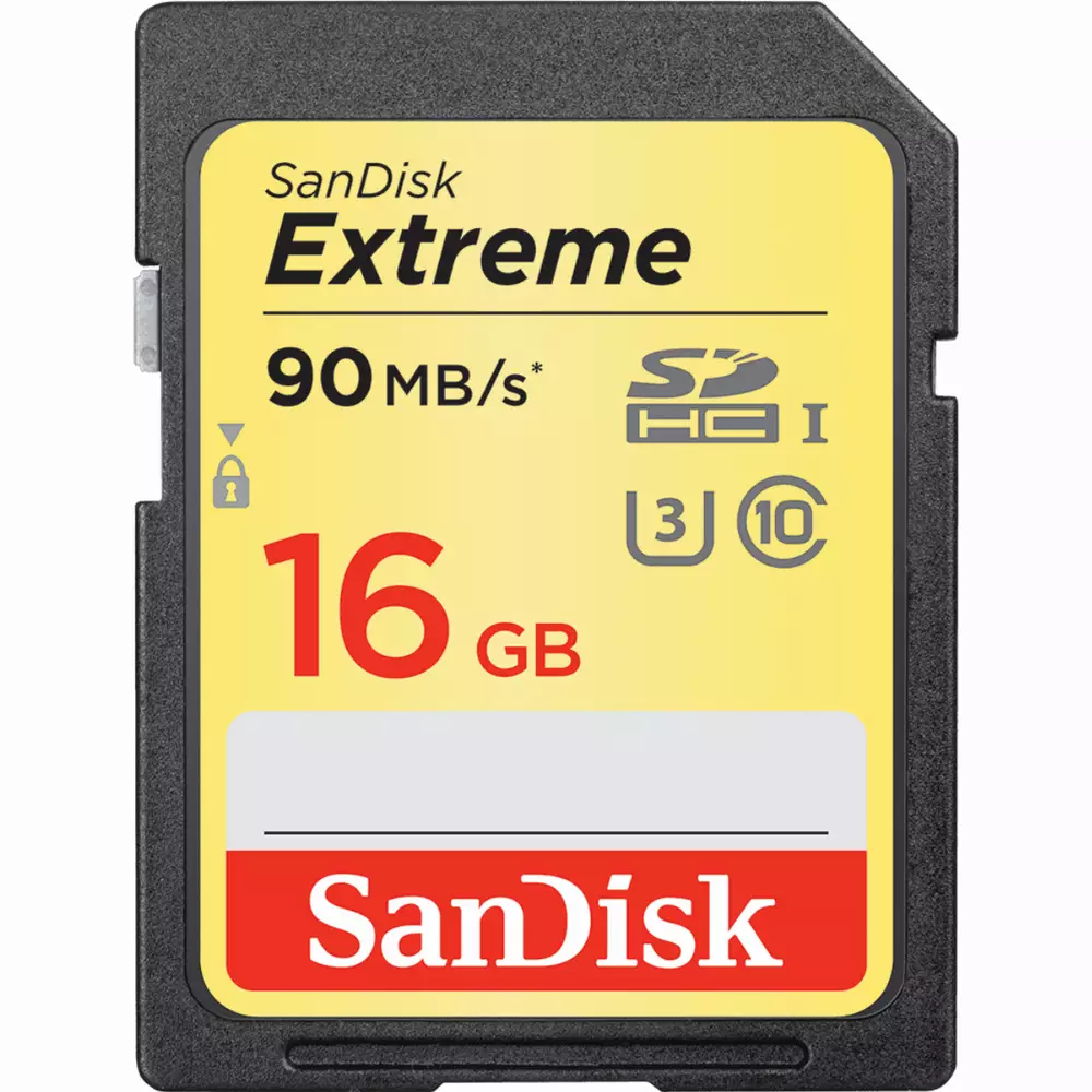 Карта памет SANDISK Extreme SDHC, 16GB, Class 10, U3, 90 Mb/s