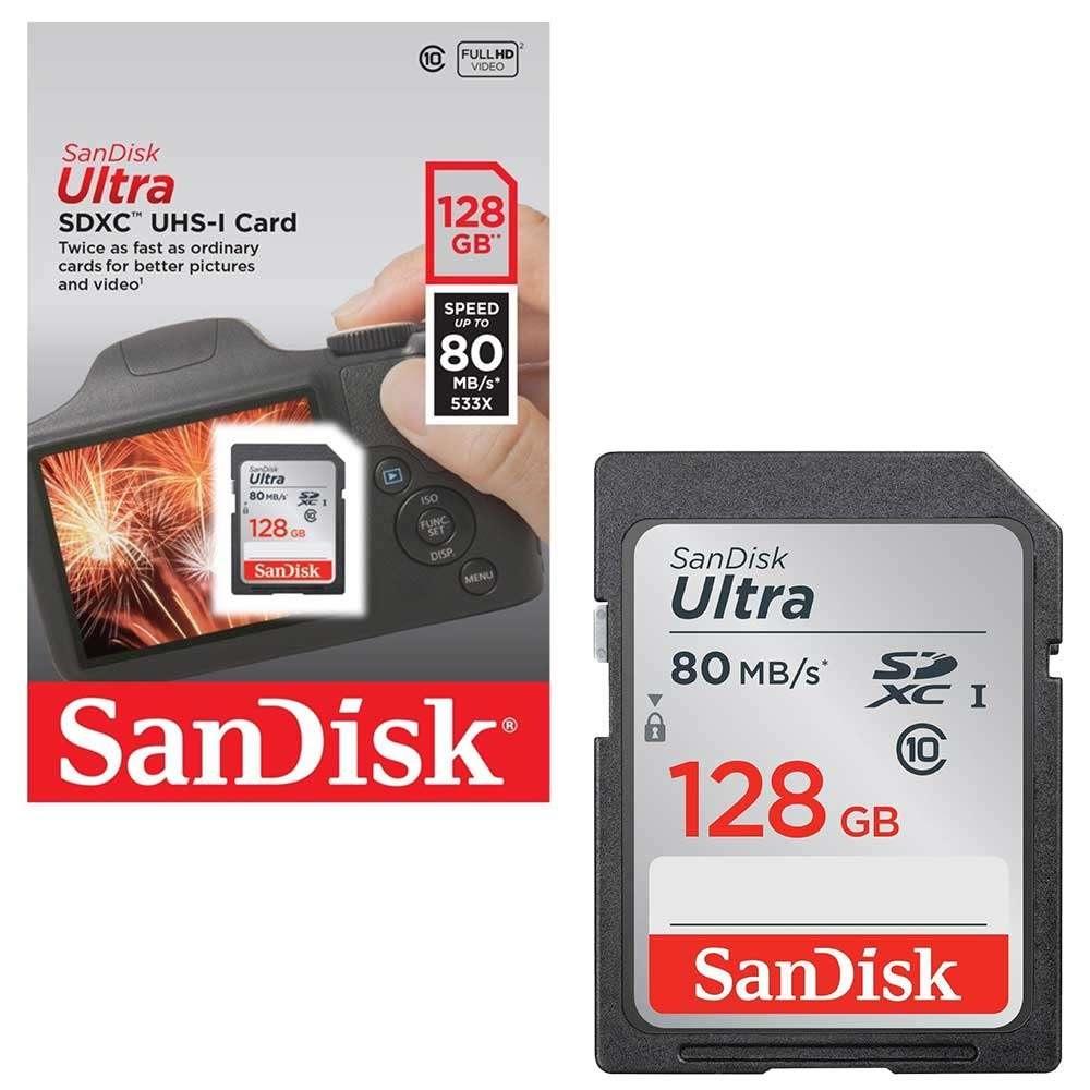 Карта памет SANDISK Ultra® SDXC,128GB, Class 10 UHS-I, 80 Mb/s