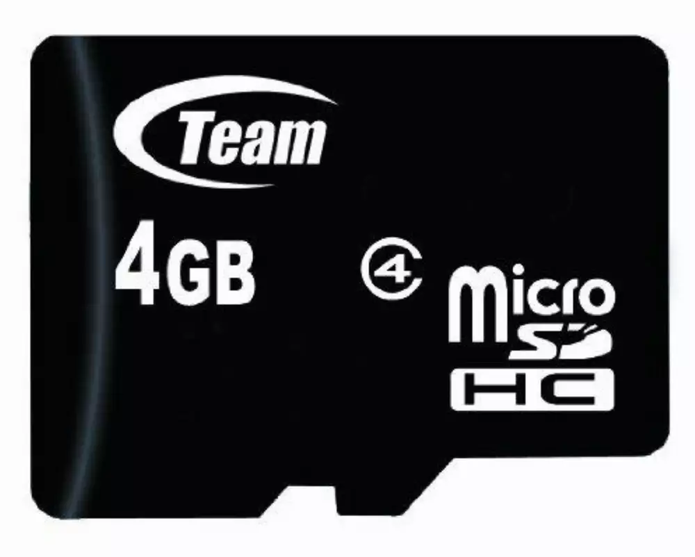 Карта памет TEAM micro SDHC, 4GB, Class 4 с SD адаптер