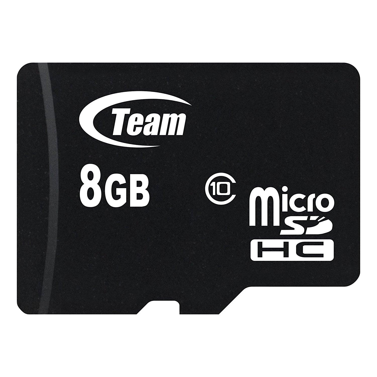 Carte mémoire TEAM micro SDHC, 8GB, Classe 10 avec Adaptateur SD