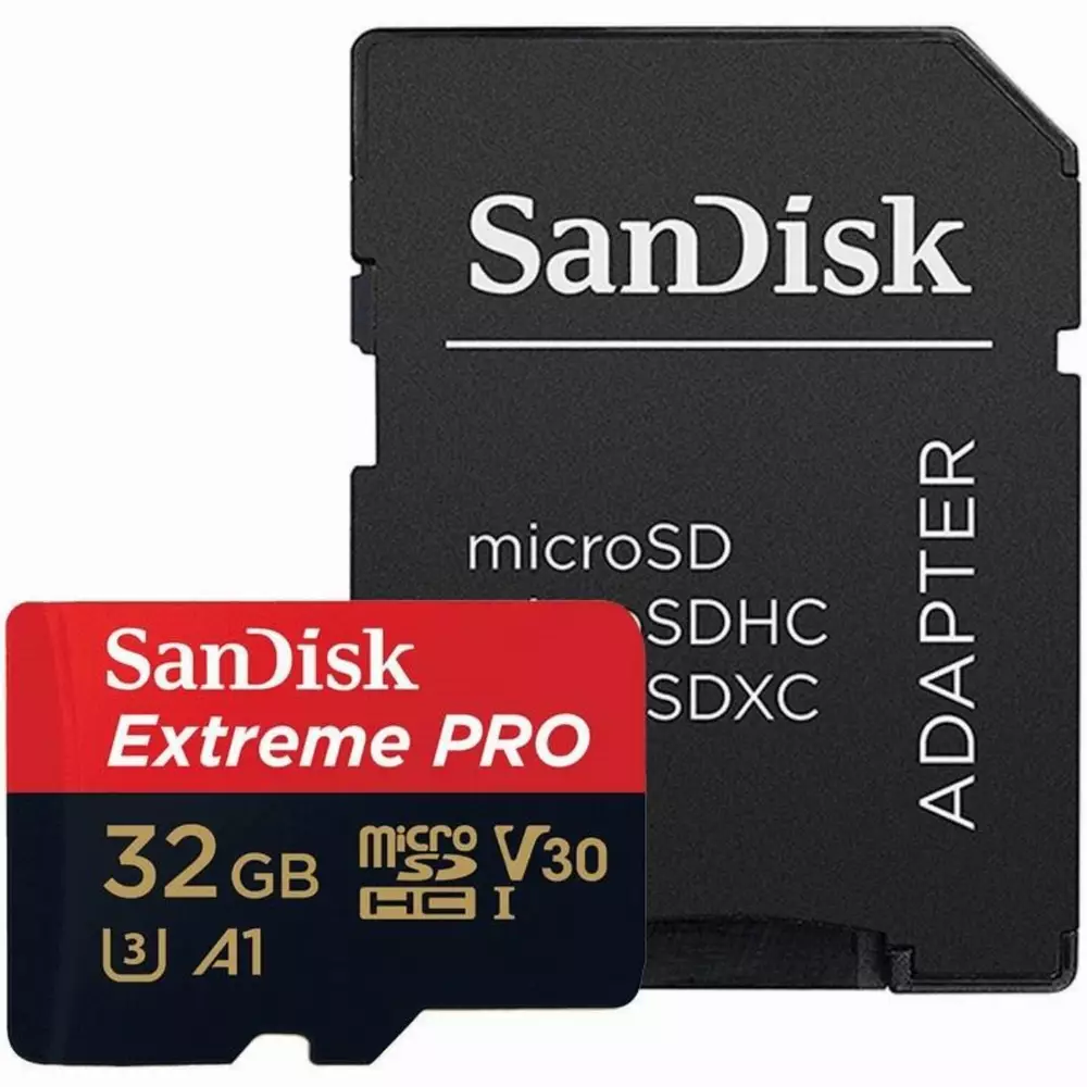 Карта памет Sandisk Extreme® Pro microSDHC Card, 32GB, SD Adapter, Class 10, A1, V30, UHS-I, U3, 100Mb/s