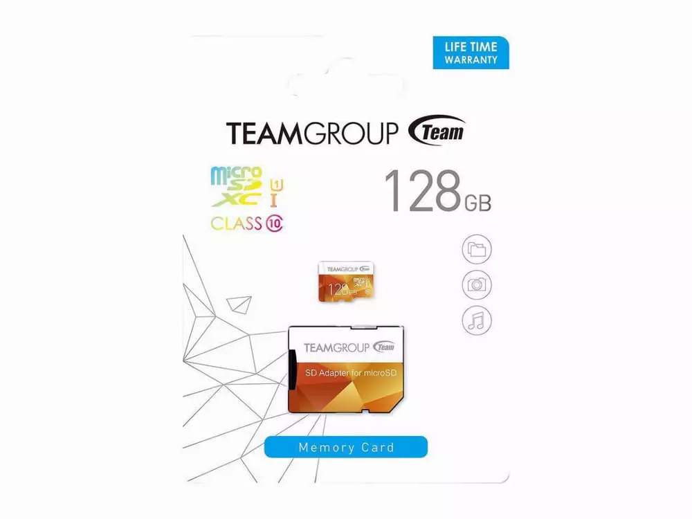 Карта памет Team Group Color microSDXC 128GB, UHS-I Class 10 + SD Адаптер