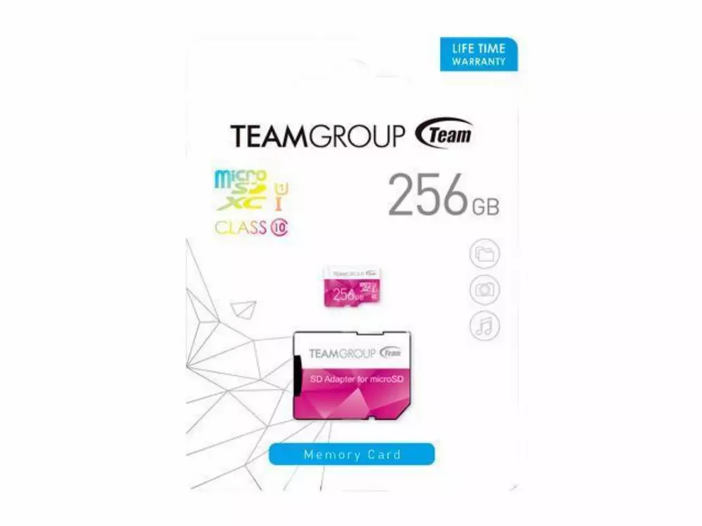 Карта памет Team Group Color microSDXC 256GB, UHS-I Class 10 + SD Адаптер