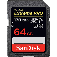 Карта памет SANDISK Extreme PRO&reg;, SDHC/SDXC, 64GB Class 10, U3, 170 Mb/s