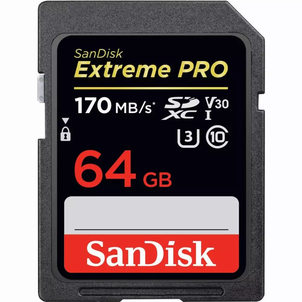 Карта памет SANDISK Extreme PRO&reg;, SDHC/SDXC, 64GB Class 10, U3, 170 Mb/s