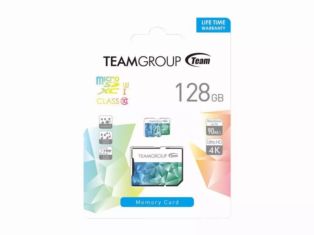 Карта памет Team Group Color microSDXC 128GB, UHS-I U3 Class 10 + SD Адаптер