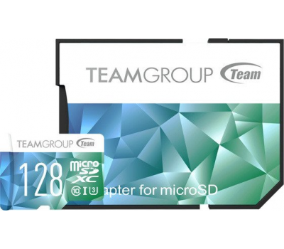 Карта памет Team Group Color microSDXC 128GB, UHS-I U3 Class 10 + SD Адаптер