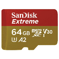 Карта памет SANDISK Extreme microSDXC, 64GB, 160MB/s, Class 10, U3, V30 SD Adapter