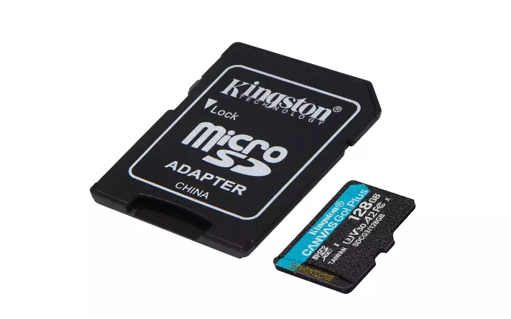 Карта памет Kingston Canvas Go! Plus, 128GB, UHS-I, Class 10, U3, V30, A2, Адаптер