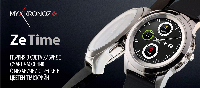 Хибриден смарт часовник MyKronoz ZeTime Petite Silver/Black, силиконова черна каишка