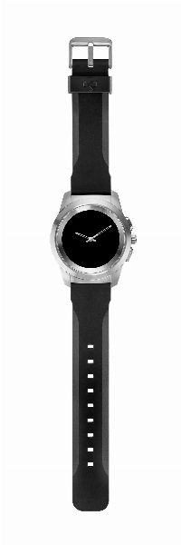 Хибриден смарт часовник MyKronoz ZeTime Petite Silver/Black, силиконова черна каишка