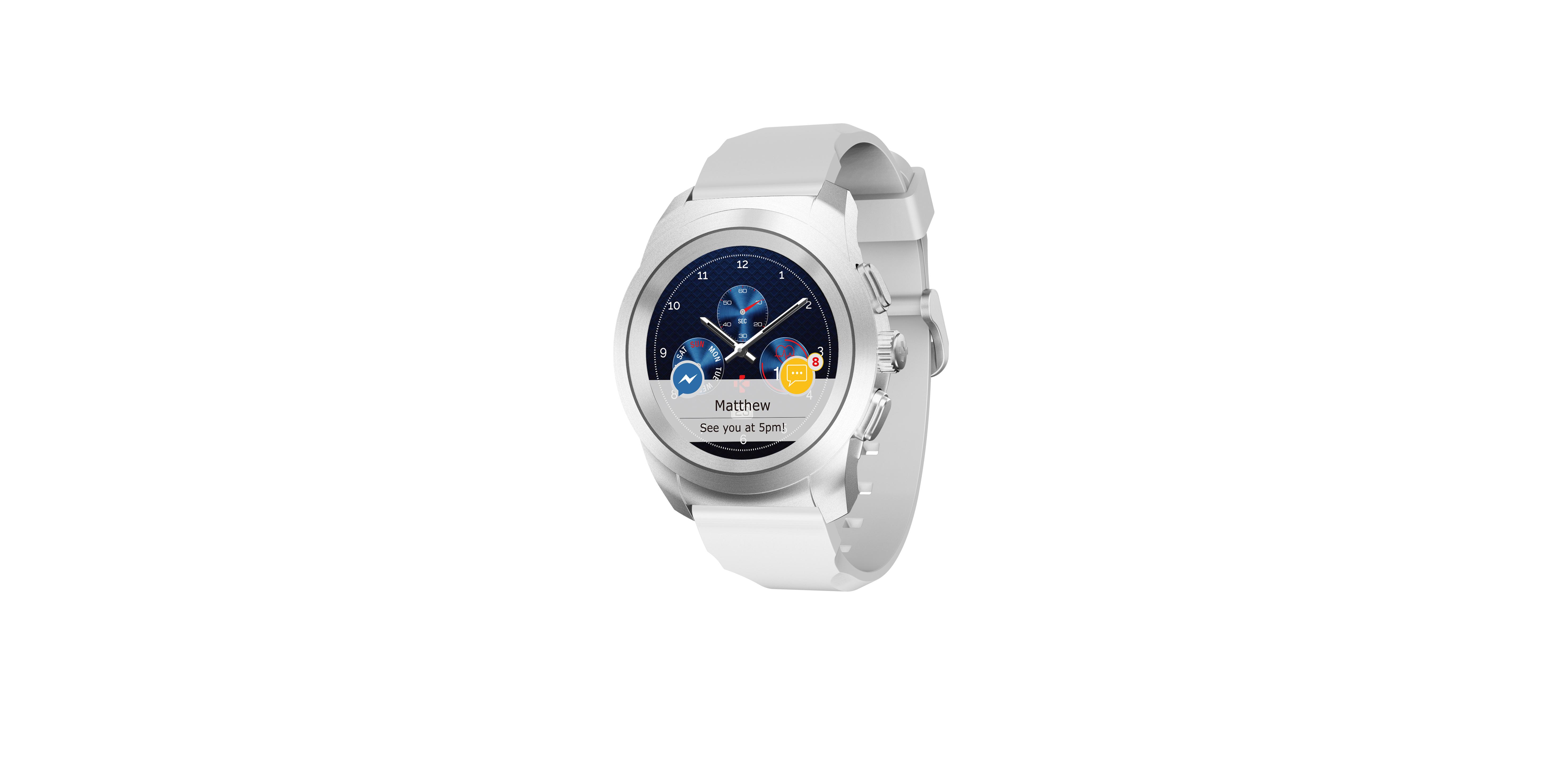 Хибриден смарт часовник MyKronoz ZeTime Petite  Silver/White, силиконова бяла каишка