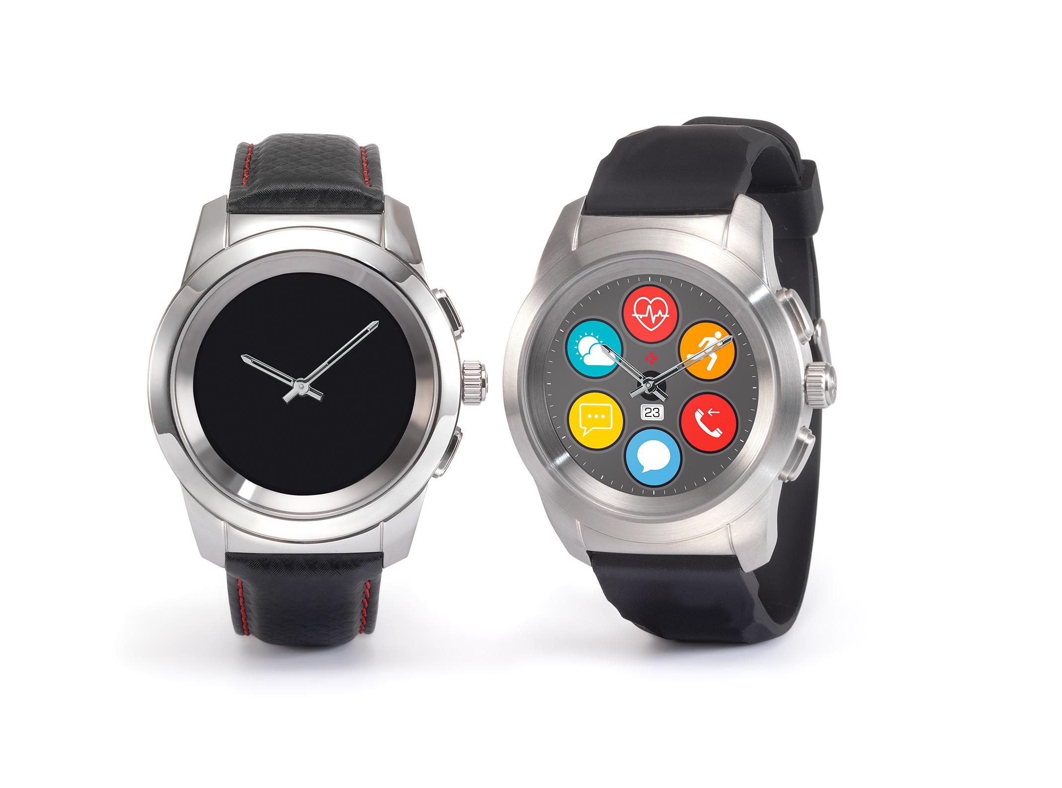 Хибриден смарт часовник MyKronoz ZeTime Petite  Silver/White, силиконова бяла каишка