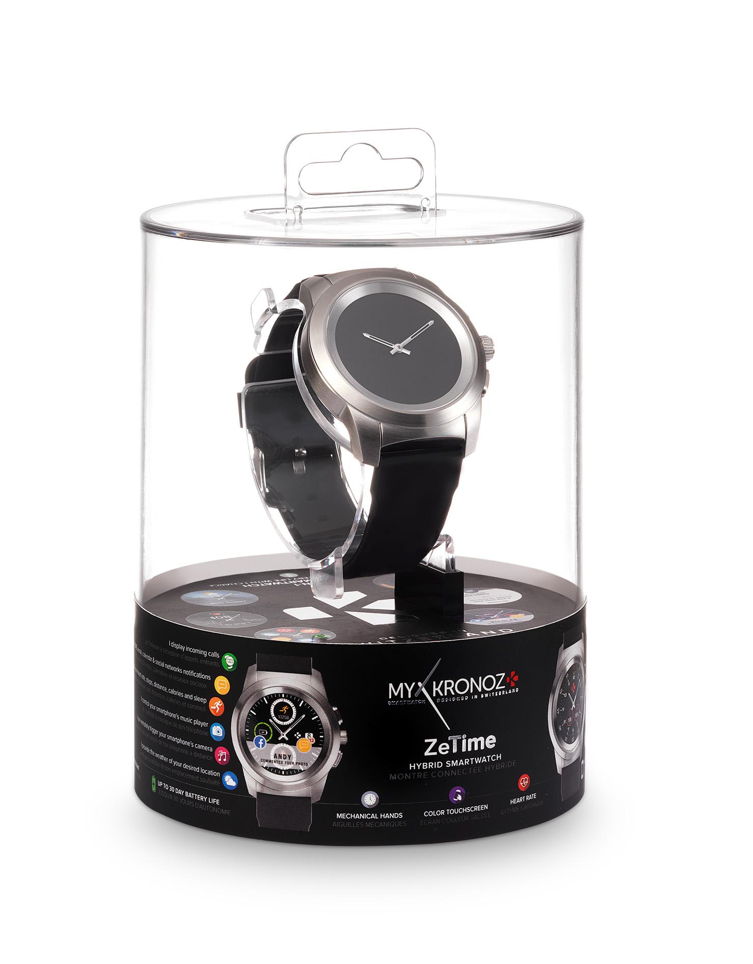 Хибриден смарт часовник MyKronoz ZeTime Petite  Silver/White, силиконова бяла каишка