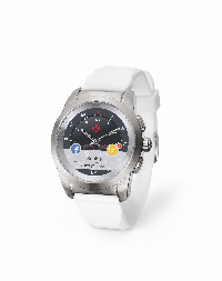 Хибриден смарт часовник MyKronoz ZeTime Petite  Silver/White, силиконова бяла каишка