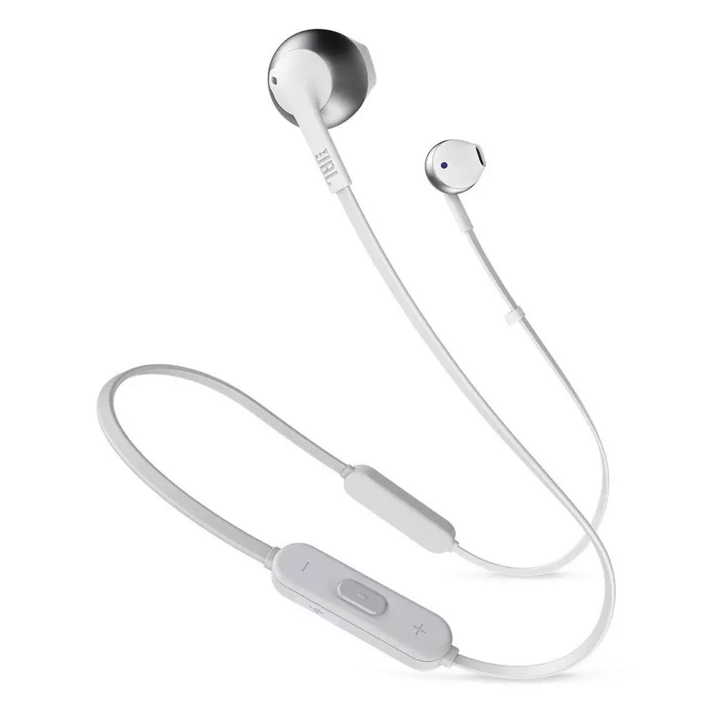 Блутут Слушалки JBL T205BT, Бял/Сребрист