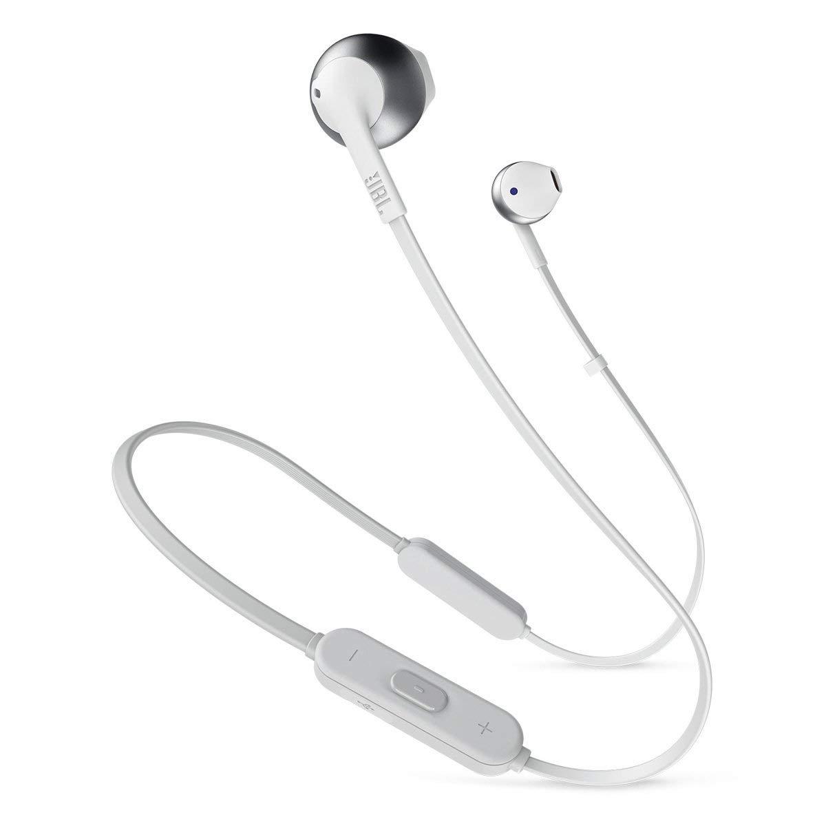 Блутут Слушалки JBL T205BT, Бял/Сребрист