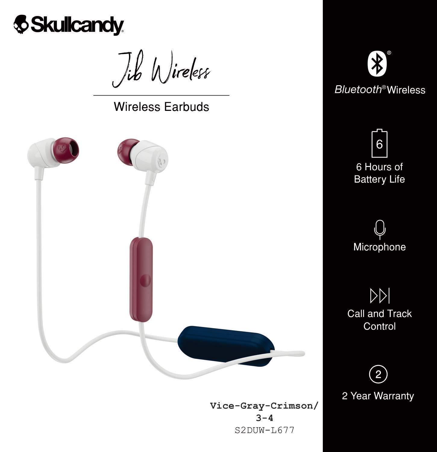 Блутут слушалки тапи Skullcandy Jib Wireless Черен/Червен