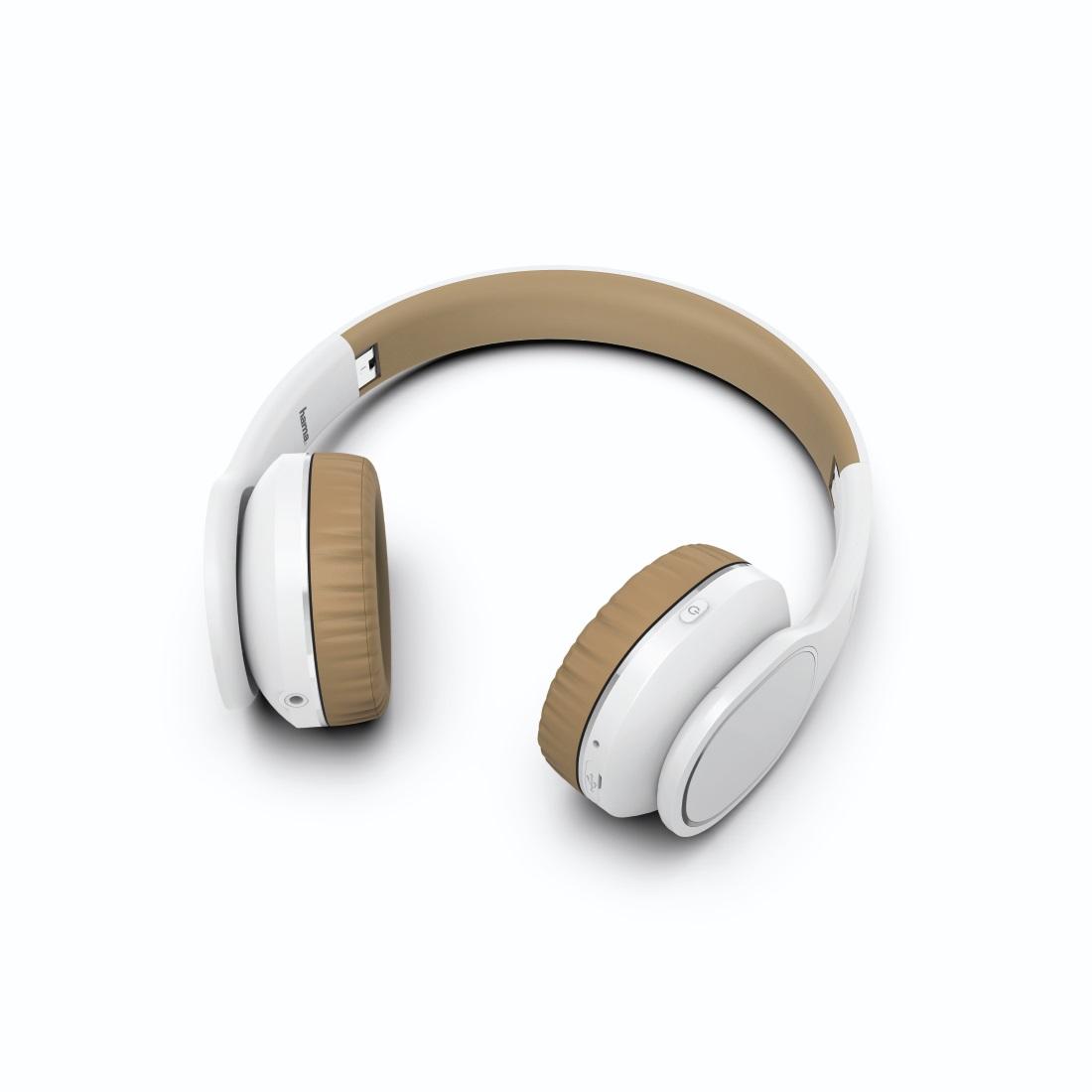 Стерео слушалки HAMA Touch, Bluetooth, Микрофон, On-Ear, Stereo, бял/бежов