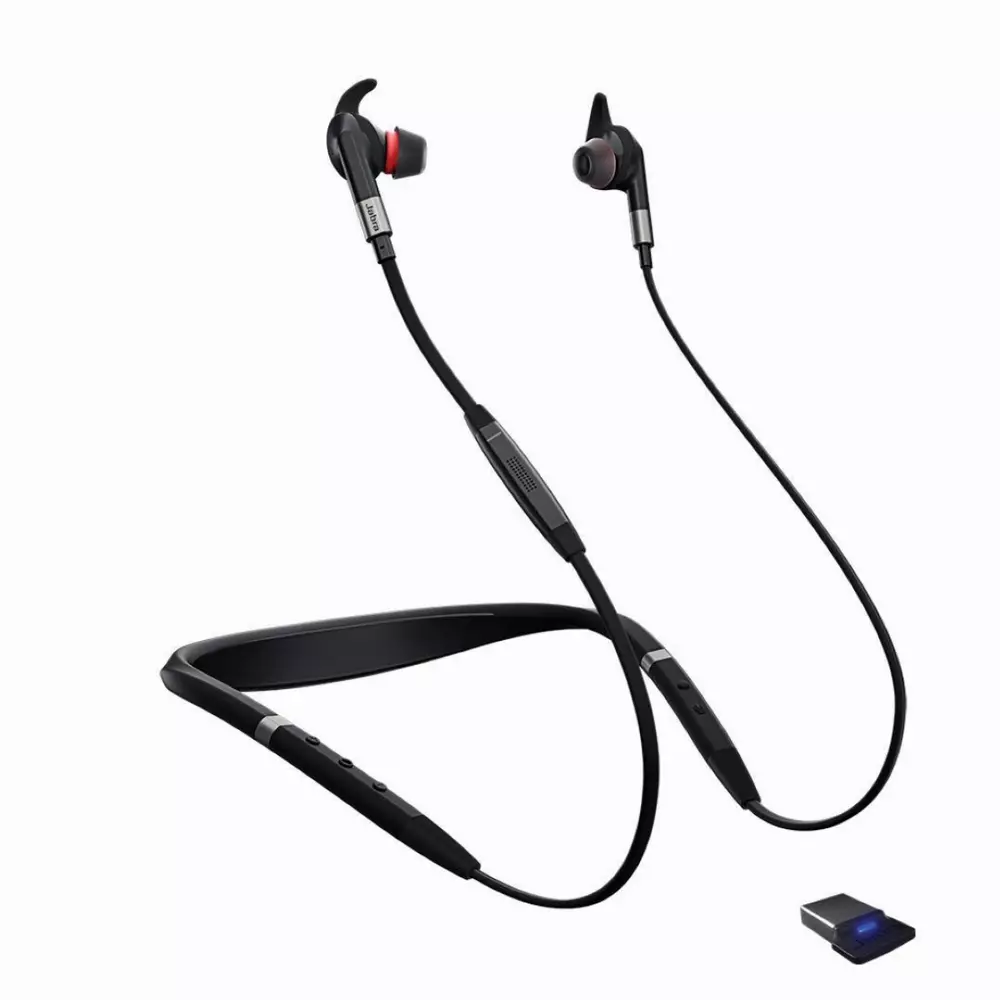 Слушалки Jabra Evolve 75e UC Stereo, Микрофон, Черни 